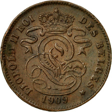 Coin, Belgium, Leopold II, 2 Centimes, 1909, VF(30-35), Copper, KM:35.1