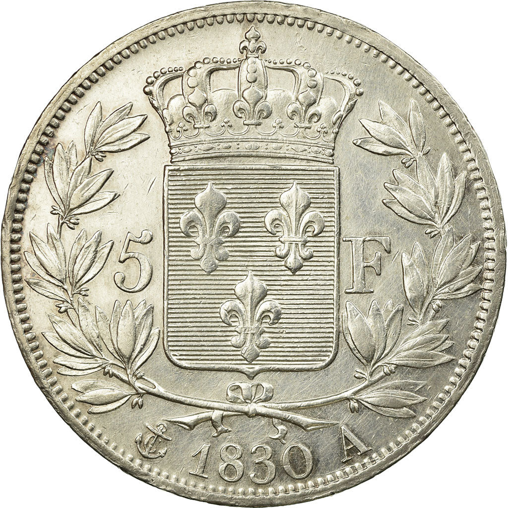 Coin, France, Charles X, 5 Francs, 1830, Paris, AU(50-53), Silver, KM:727