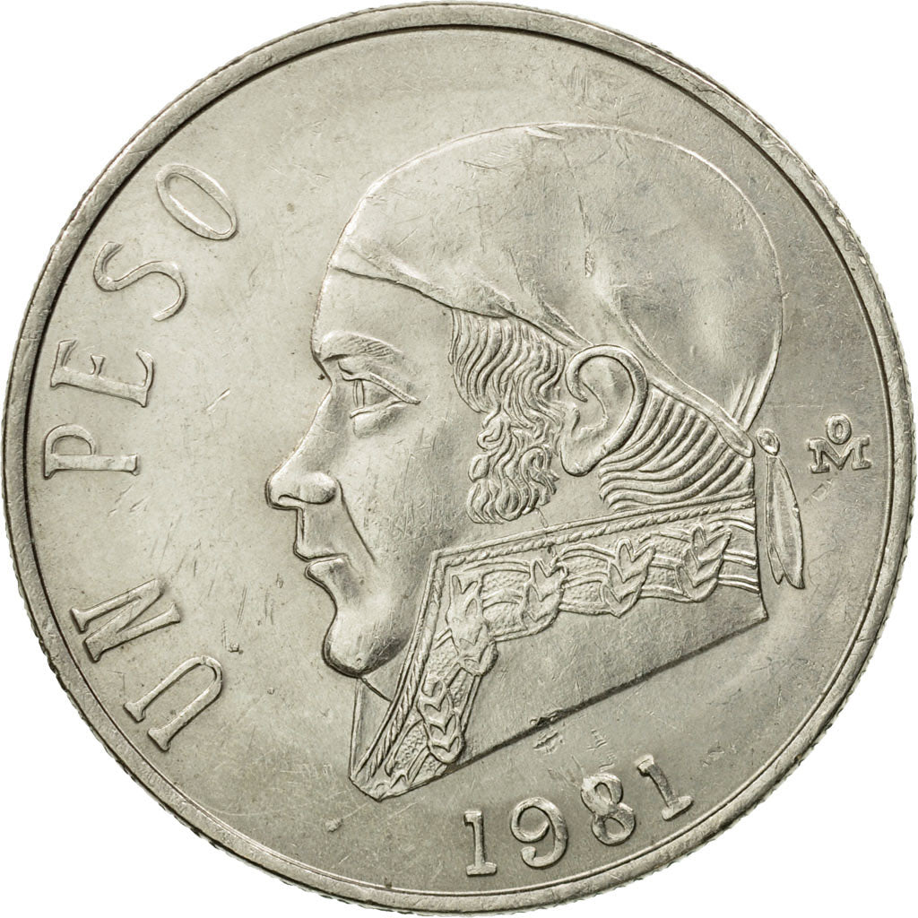 Moneta, Messico, Peso, 1981, Mexico City, BB+, Rame-nichel, KM:460
