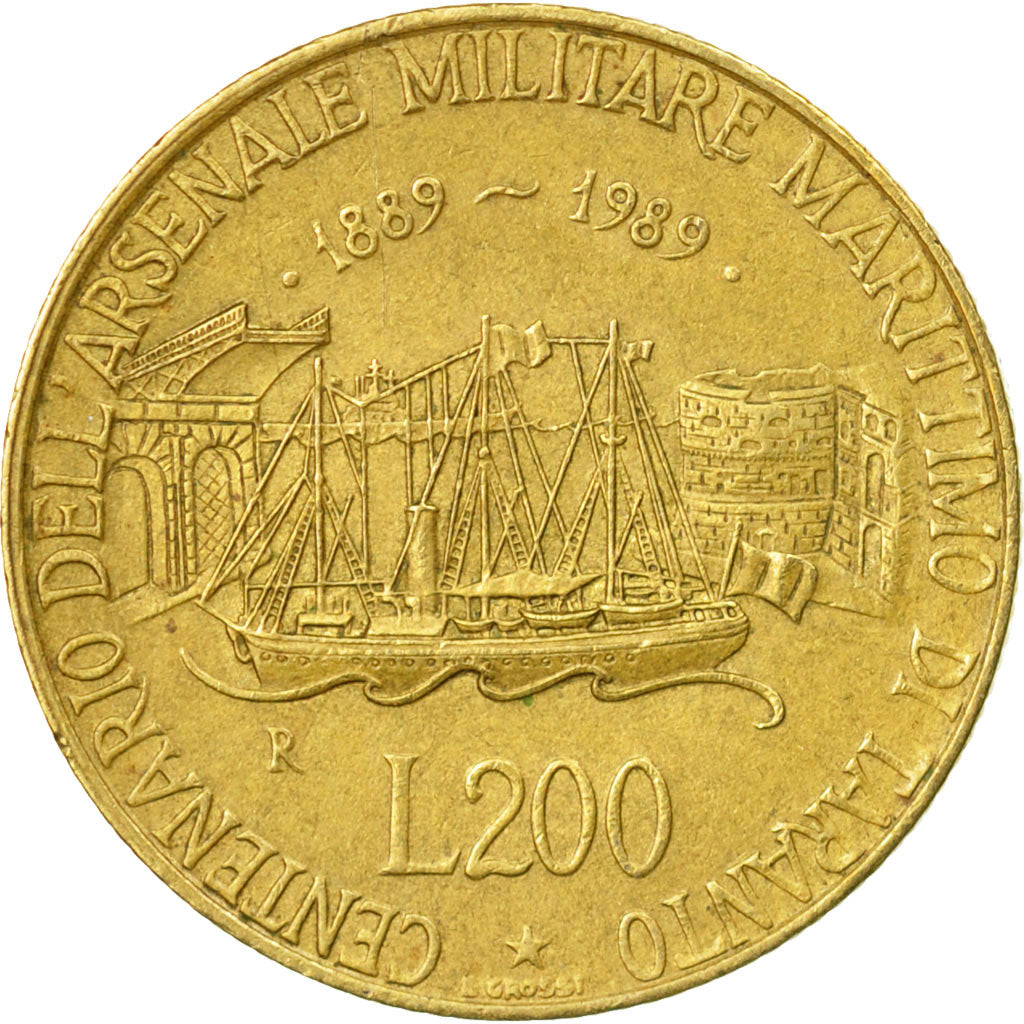 Moneta, Italia, 200 Lire, 1989, Rome, BB, Alluminio-bronzo, KM:130