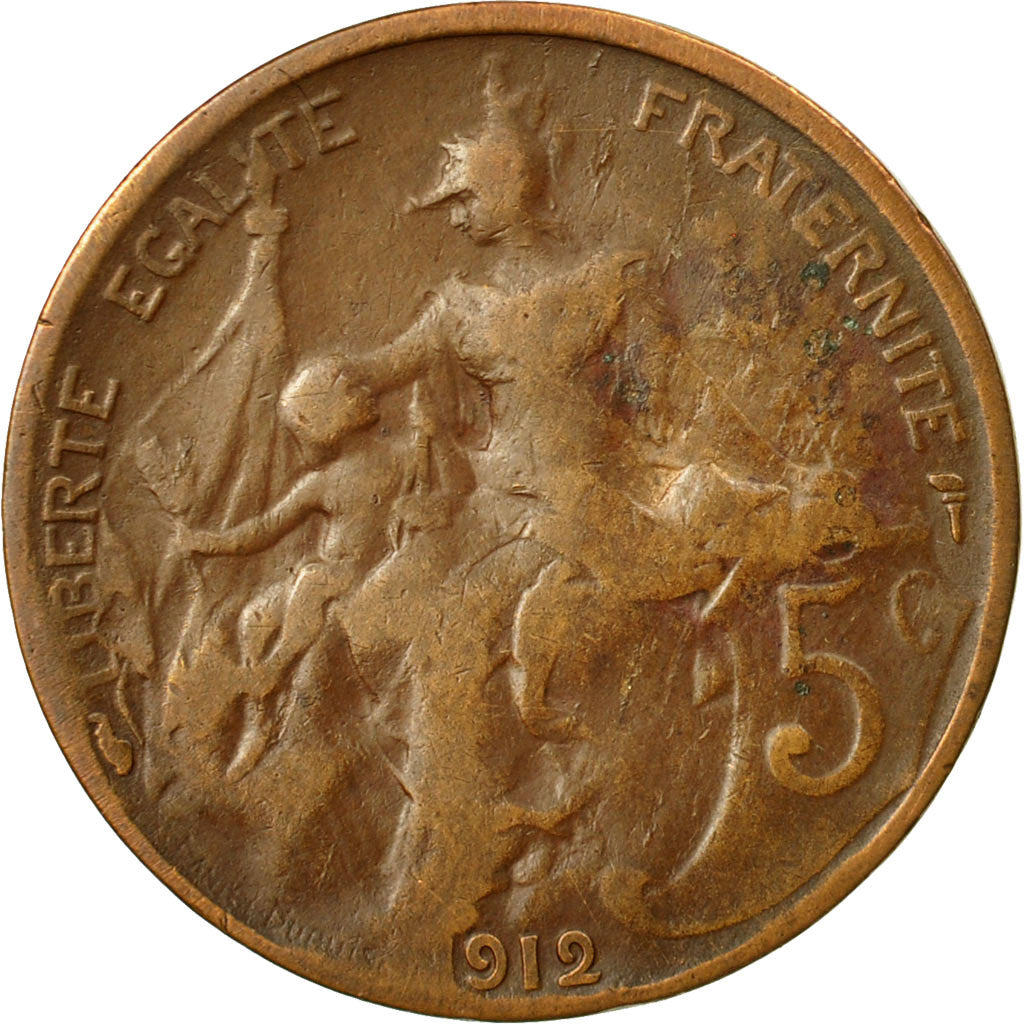 Monnaie, France, Dupuis, 5 Centimes, 1912, Paris, TTB, Bronze, KM:842, Le