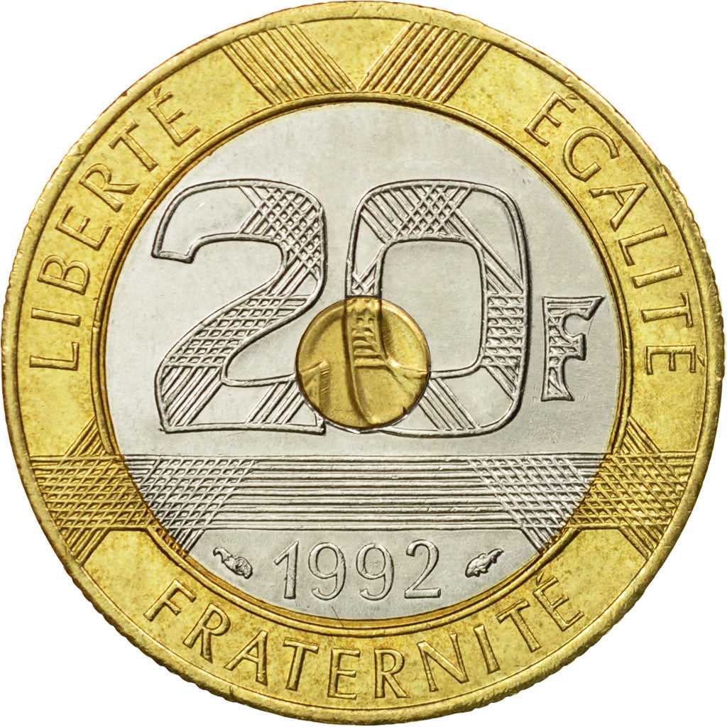 Coin, France, Mont Saint Michel, 20 Francs, 1992, Paris, EF(40-45)