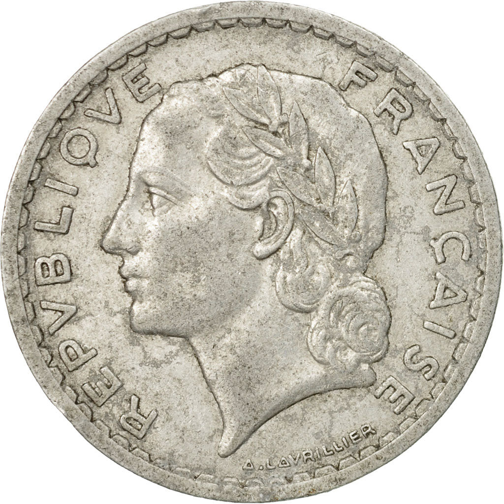 Monnaie, France, Lavrillier, 5 Francs, 1949, Beaumont - Le Roger, TB, Aluminium