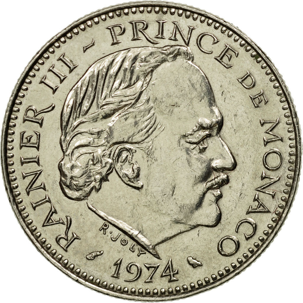 Coin, Monaco, Rainier III, 5 Francs, 1974, EF(40-45), Copper-nickel, KM:150