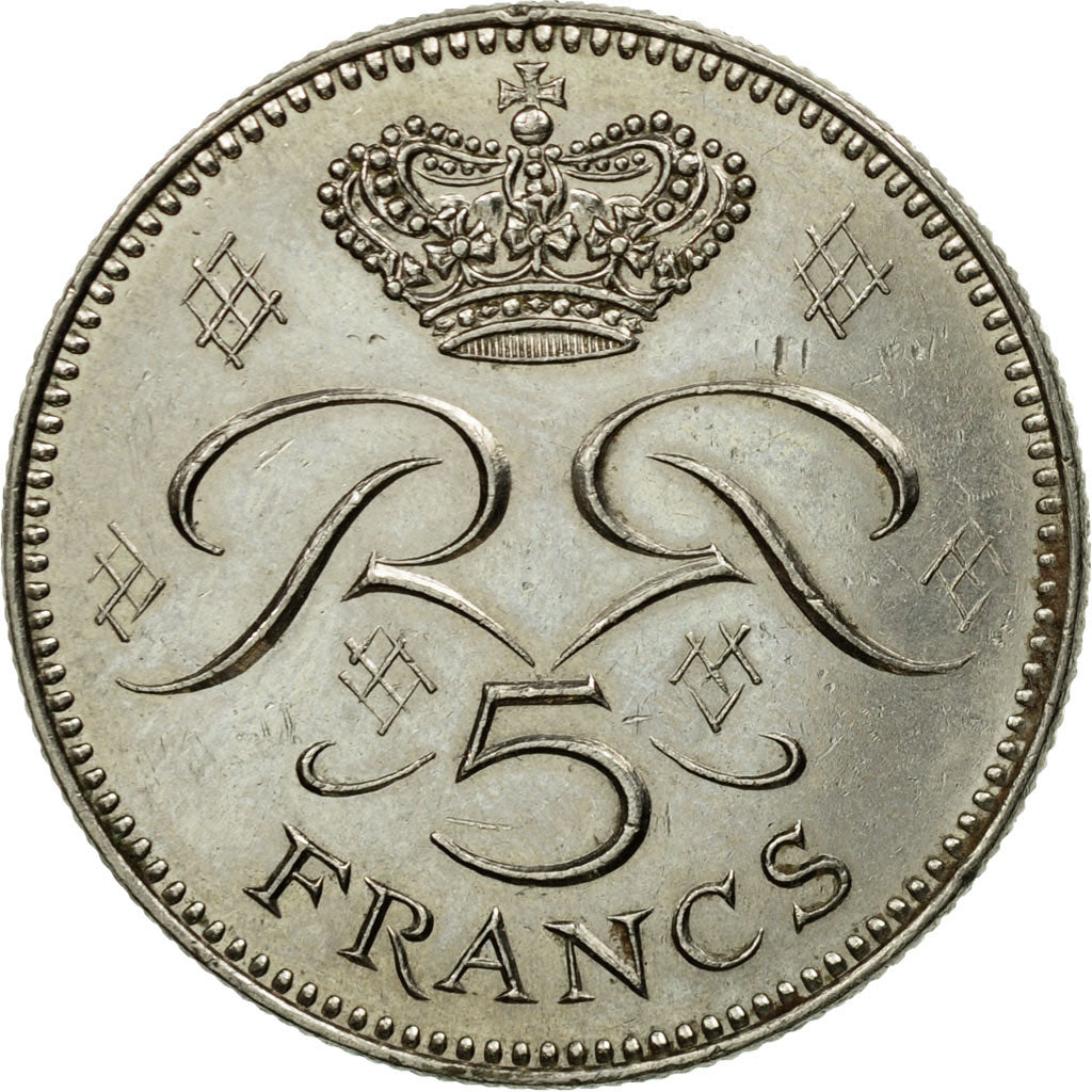 Coin, Monaco, Rainier III, 5 Francs, 1974, EF(40-45), Copper-nickel, KM:150