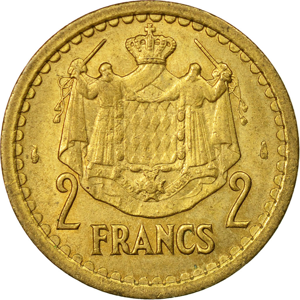 Münze, Monaco, 2 Francs, Undated (1943), Poissy, SS, Cupro-Aluminium