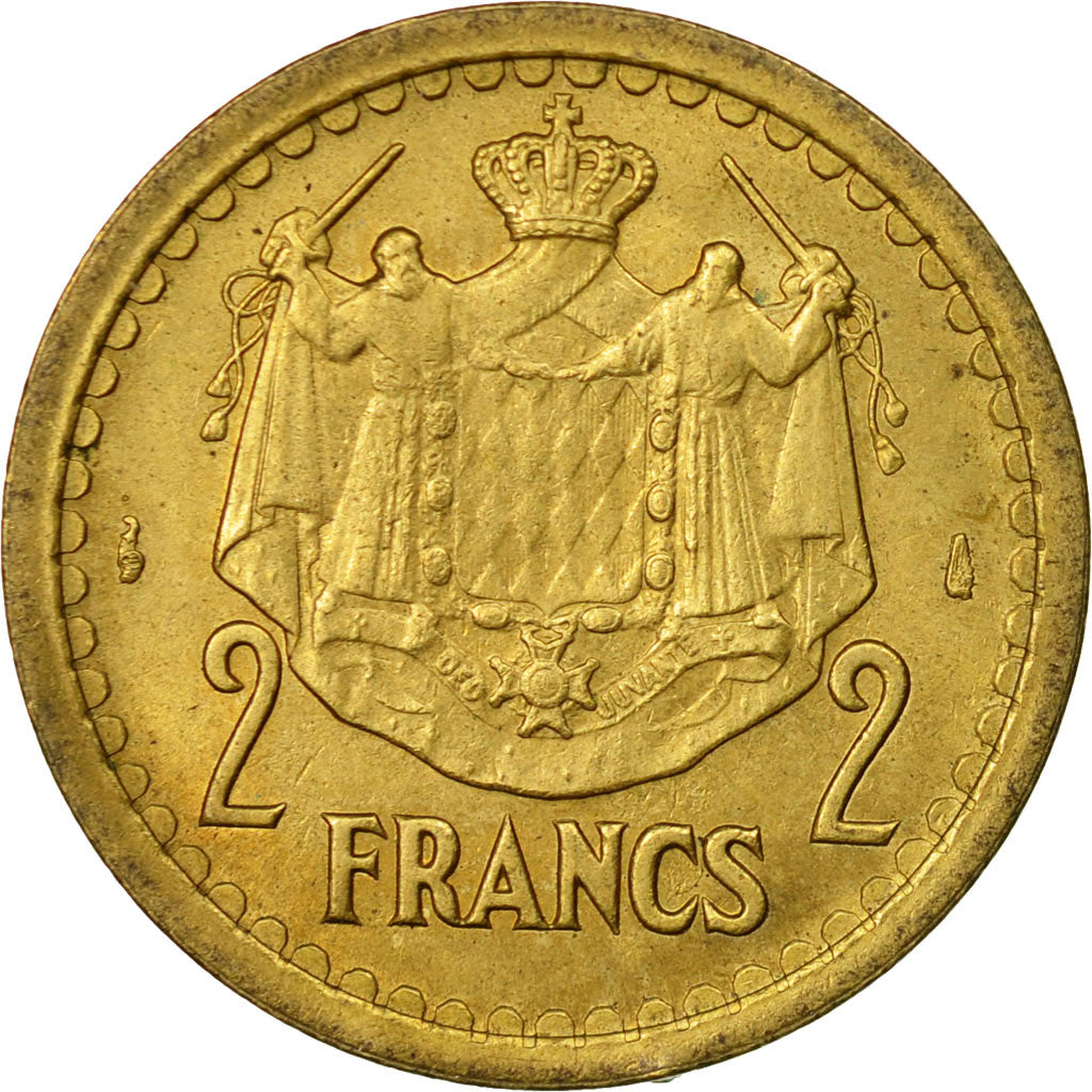 Münze, Monaco, 2 Francs, Undated (1943), Poissy, S+, Cupro-Aluminium