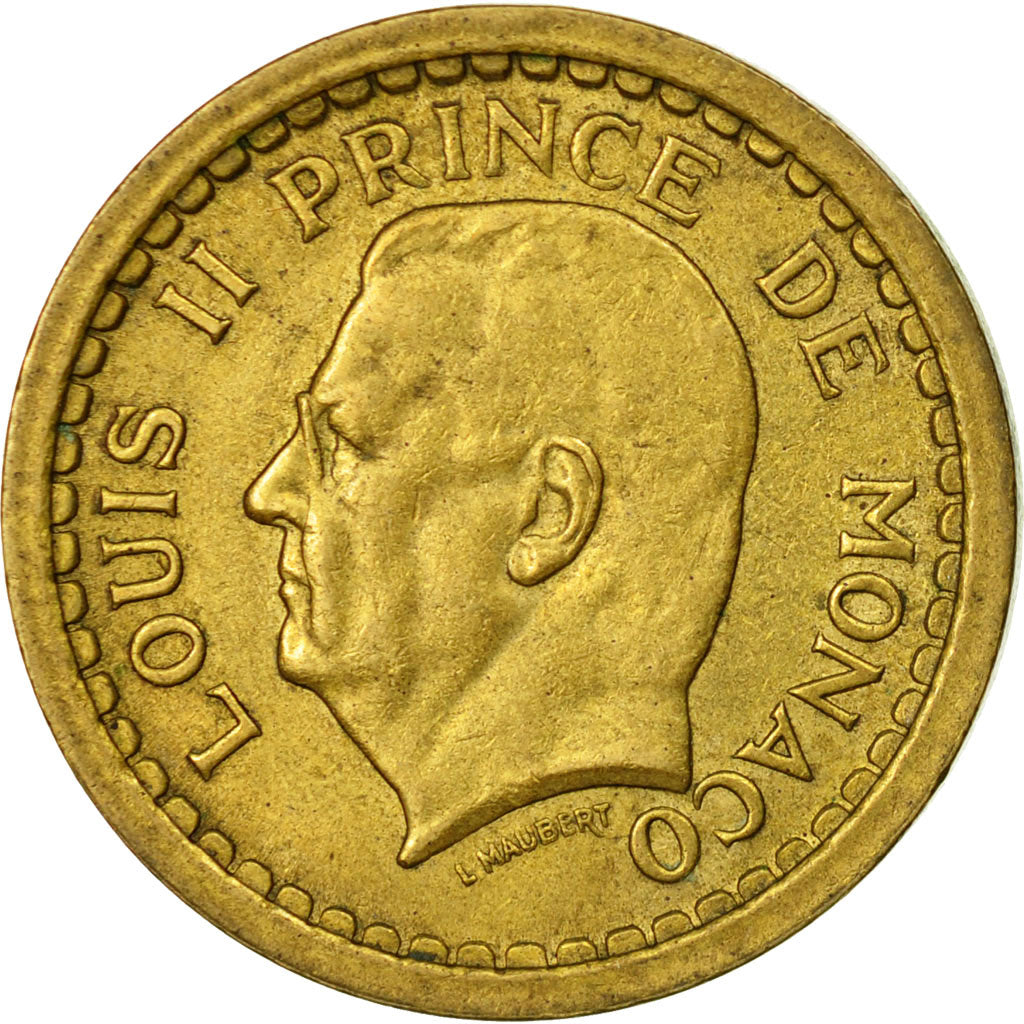 Coin, Monaco, 2 Francs, Undated (1943), Poissy, VF(20-25), Cupro-Aluminium