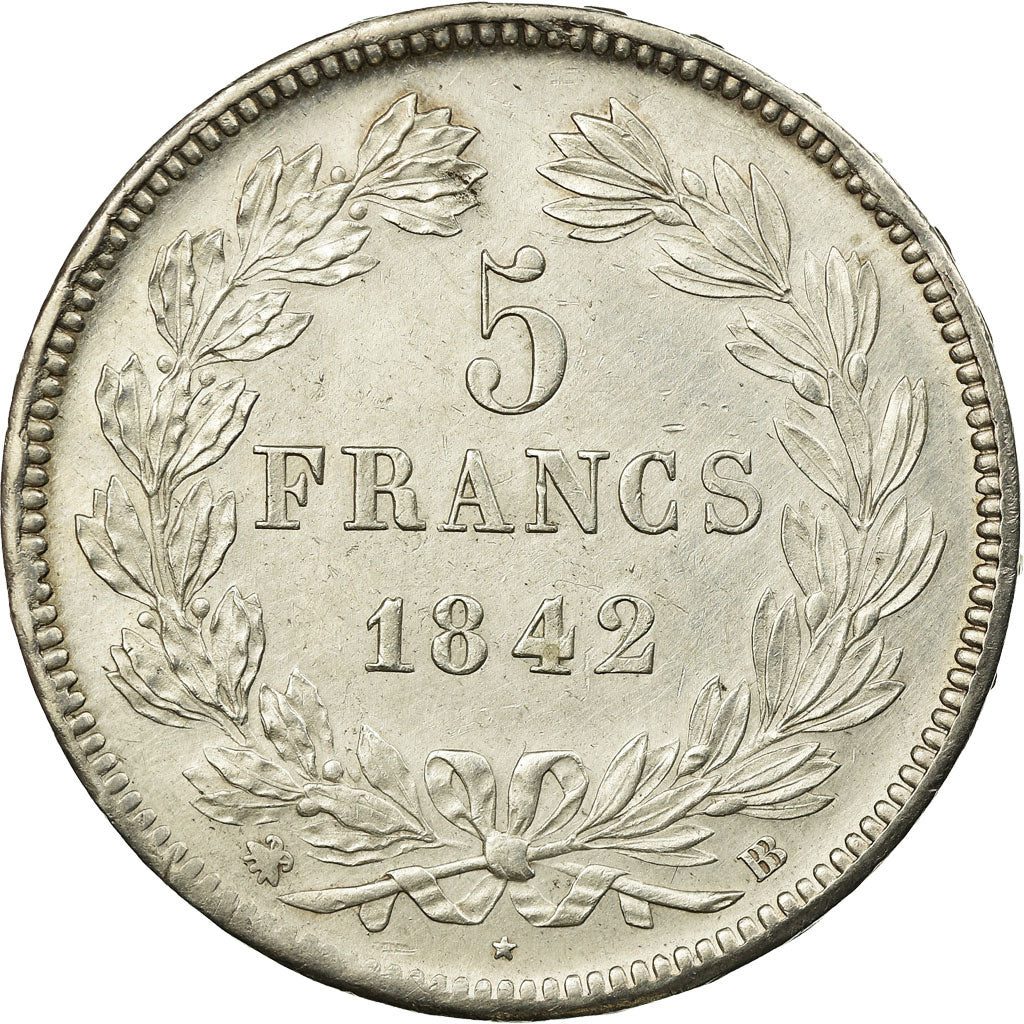 Monnaie, France, Louis-Philippe, 5 Francs, 1842, Strasbourg, TTB, Argent