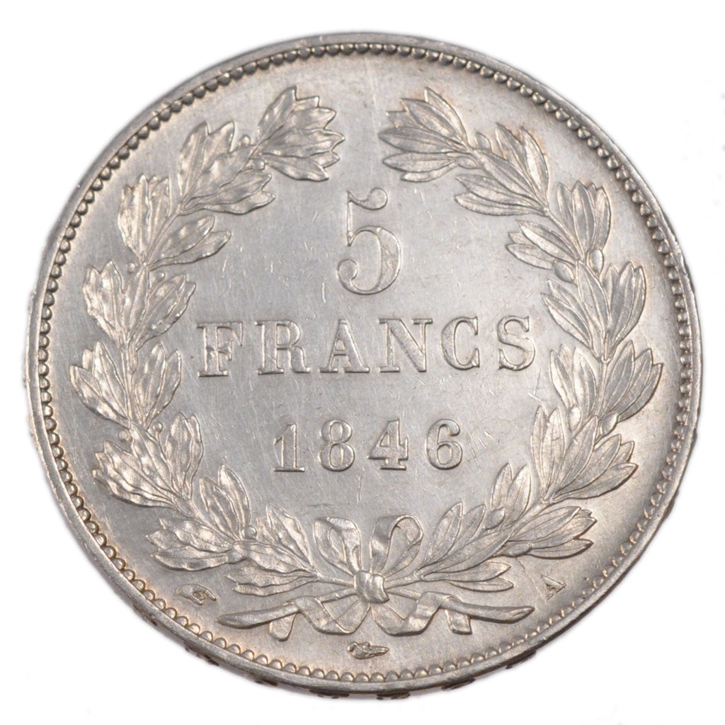 Francia, Louis-Philippe, 5 Francs, 1846, Paris, BB+, Argento, KM:749.1, Gadou...