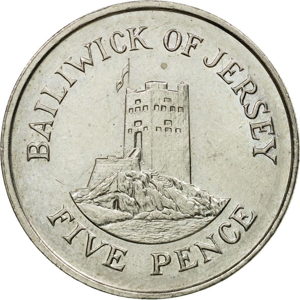 Coin, Jersey, Elizabeth II, 5 Pence, 1988, EF(40-45), Copper-nickel, KM:56.1