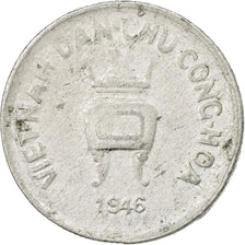 Coin, Vietnam, 5 Hao, 1946, Vantaa, EF(40-45), Aluminum, KM:2.1