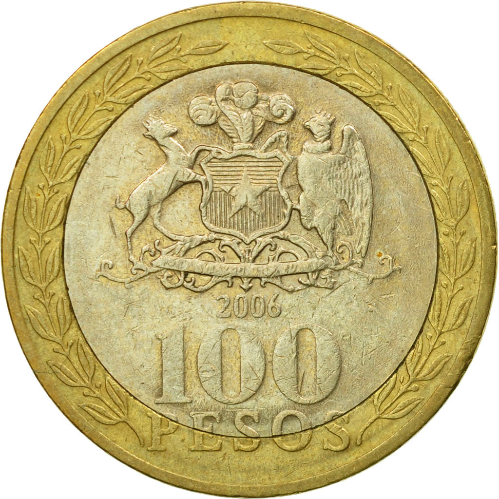 Münze, Chile, 100 Pesos, 2006, Santiago, SS, Bi-Metallic, KM:236