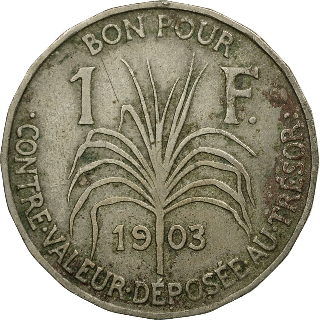 Moneta, Guadalupe, Franc, 1903, Paris, MB+, Rame-nichel, KM:46