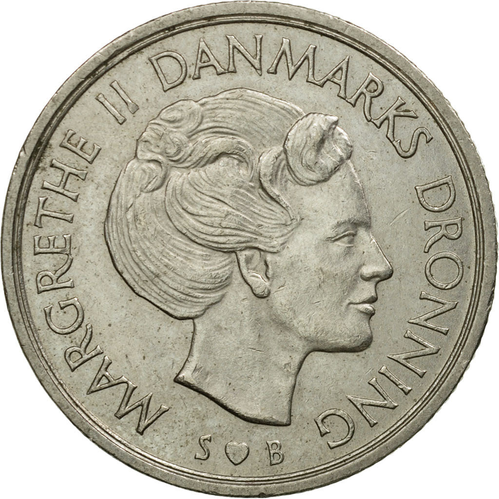 Coin, Denmark, Margrethe II, Krone, 1978, Copenhagen, EF(40-45), Copper-nickel