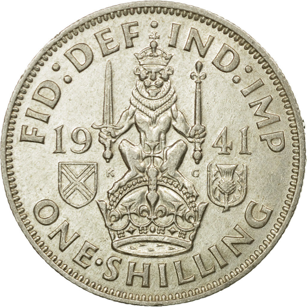 Coin, Great Britain, George VI, Shilling, 1941, AU(55-58), Silver, KM:854