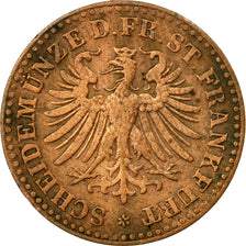 Coin, German States, FRANKFURT AM MAIN, Heller, 1863, EF(40-45), Copper, KM:356