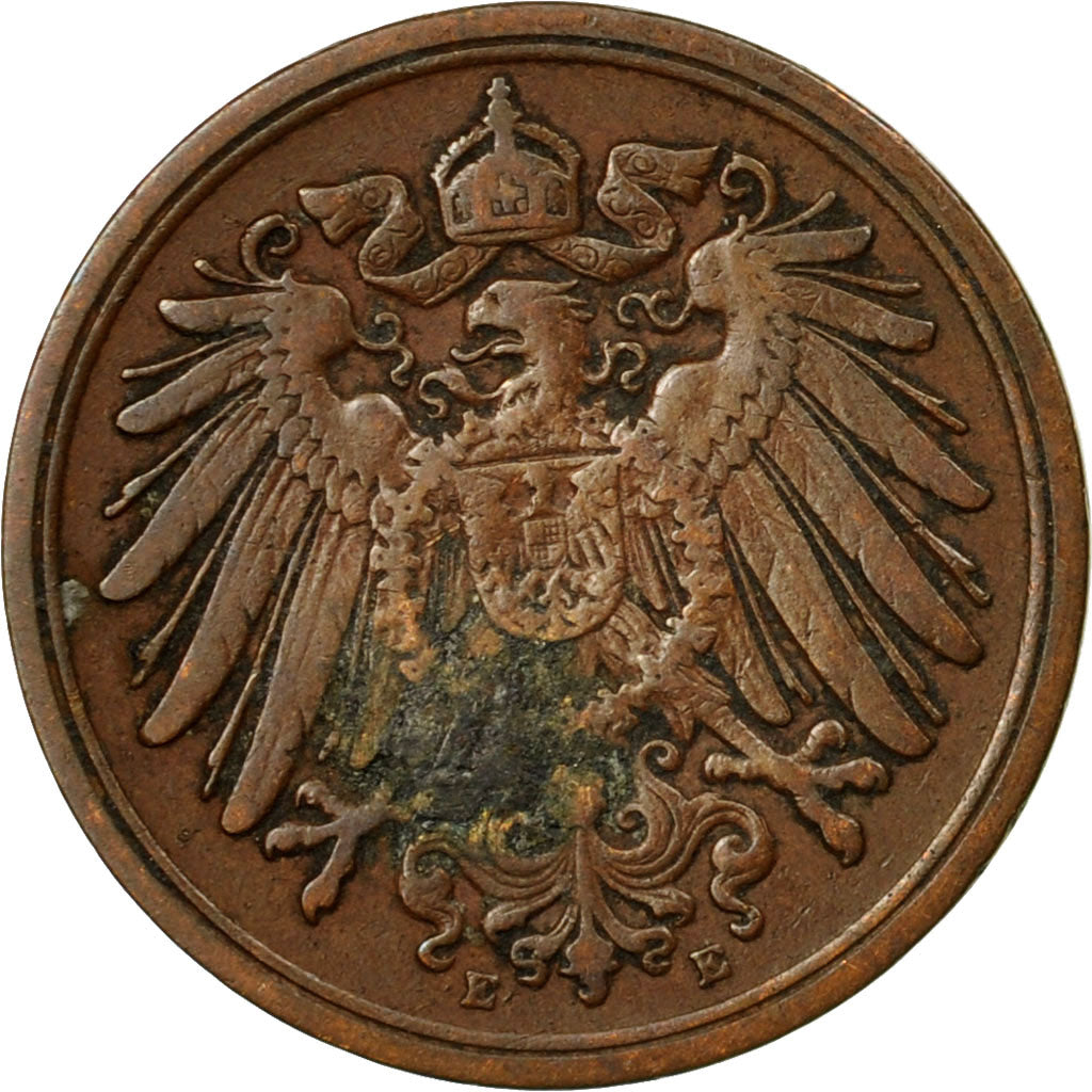 Coin, GERMANY - EMPIRE, Wilhelm II, Pfennig, 1900, Muldenhütten, EF(40-45)