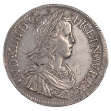 FRANCE, Écu à la mèche longue, ECU, 1653, Troyes, KM #155.15, EF(40-45), Silver,