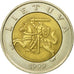 Coin, Lithuania, 5 Litai, 1999, EF(40-45), Bi-Metallic, KM:113