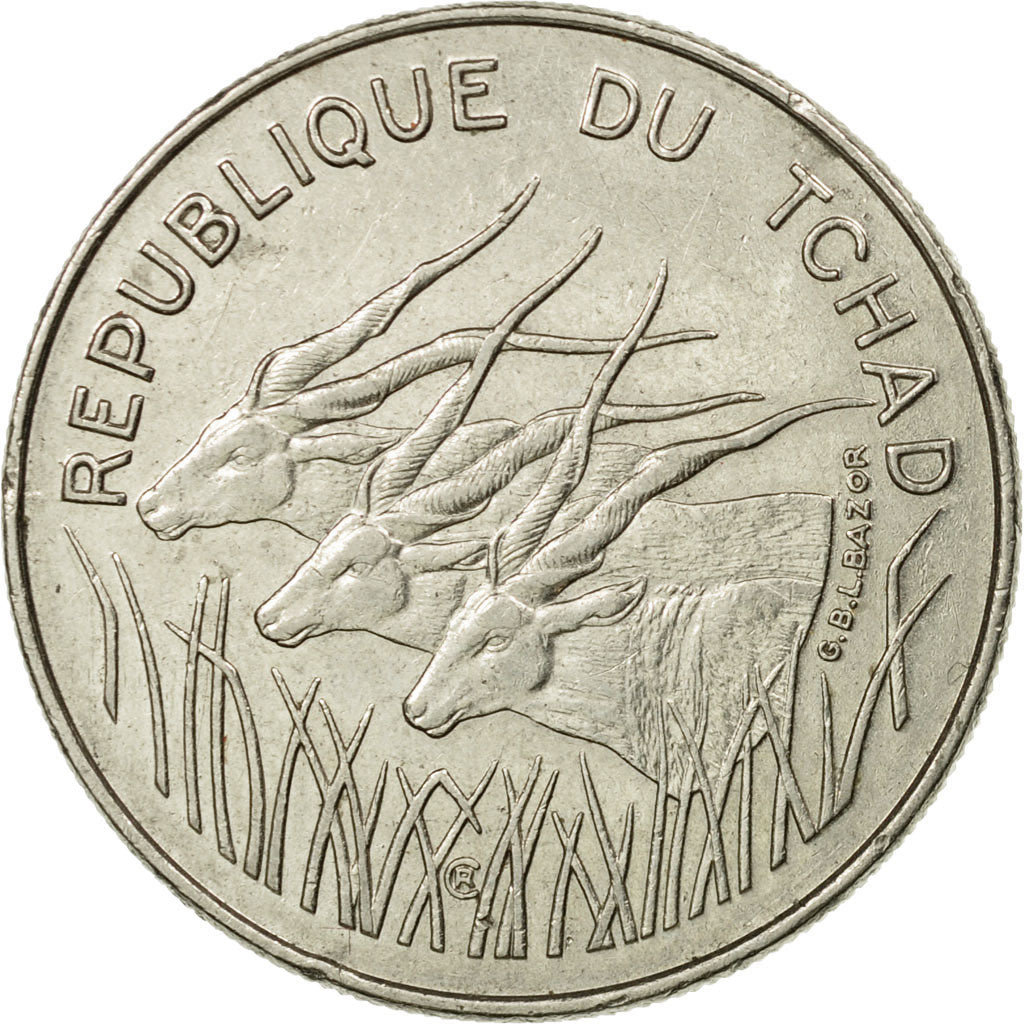 Coin, Chad, 100 Francs, 1972, Paris, AU(50-53), Nickel, KM:2