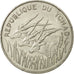 Moneda, Chad, 100 Francs, 1972, Paris, MBC+, Níquel, KM:2