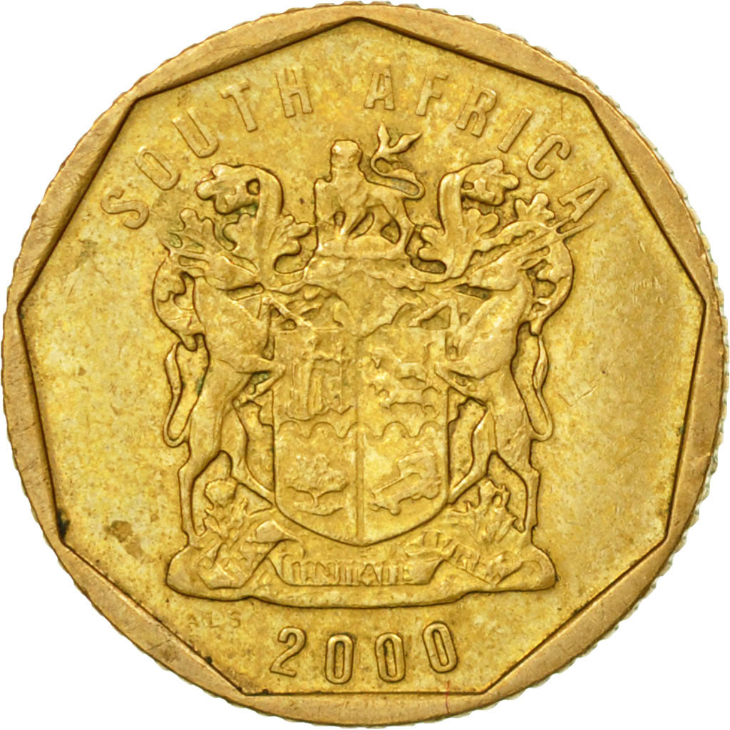 Coin, South Africa, 10 Cents, 2000, EF(40-45), Bronze Plated Steel, KM:161