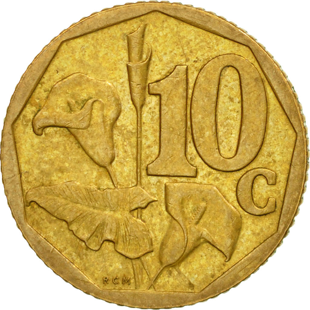 Coin, South Africa, 10 Cents, 2000, EF(40-45), Bronze Plated Steel, KM:161