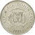 Moneda, República Dominicana, 25 Centavos, 1991, BC+, Níquel recubierto de