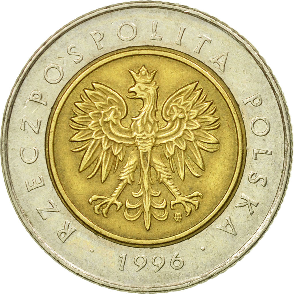 Coin, Poland, 5 Zlotych, 1996, Warsaw, EF(40-45), Bi-Metallic, KM:284