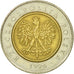 Moneda, Polonia, 5 Zlotych, 1996, Warsaw, MBC, Bimetálico, KM:284