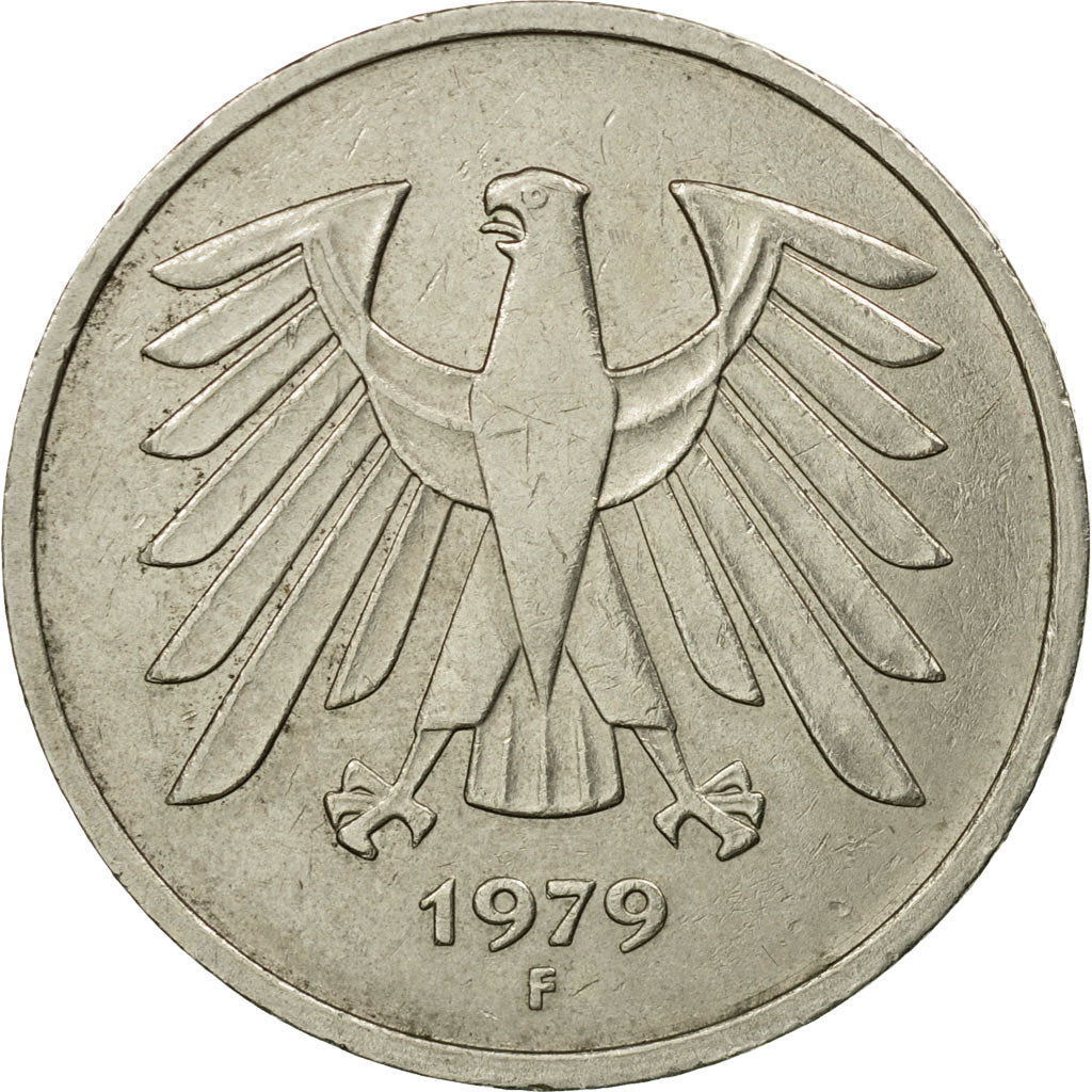 Coin, GERMANY - FEDERAL REPUBLIC, 5 Mark, 1979, Stuttgart, EF(40-45)