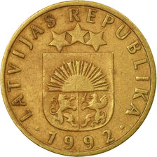 Coin, Latvia, 10 Santimu, 1992, VF(30-35), Nickel-brass, KM:17