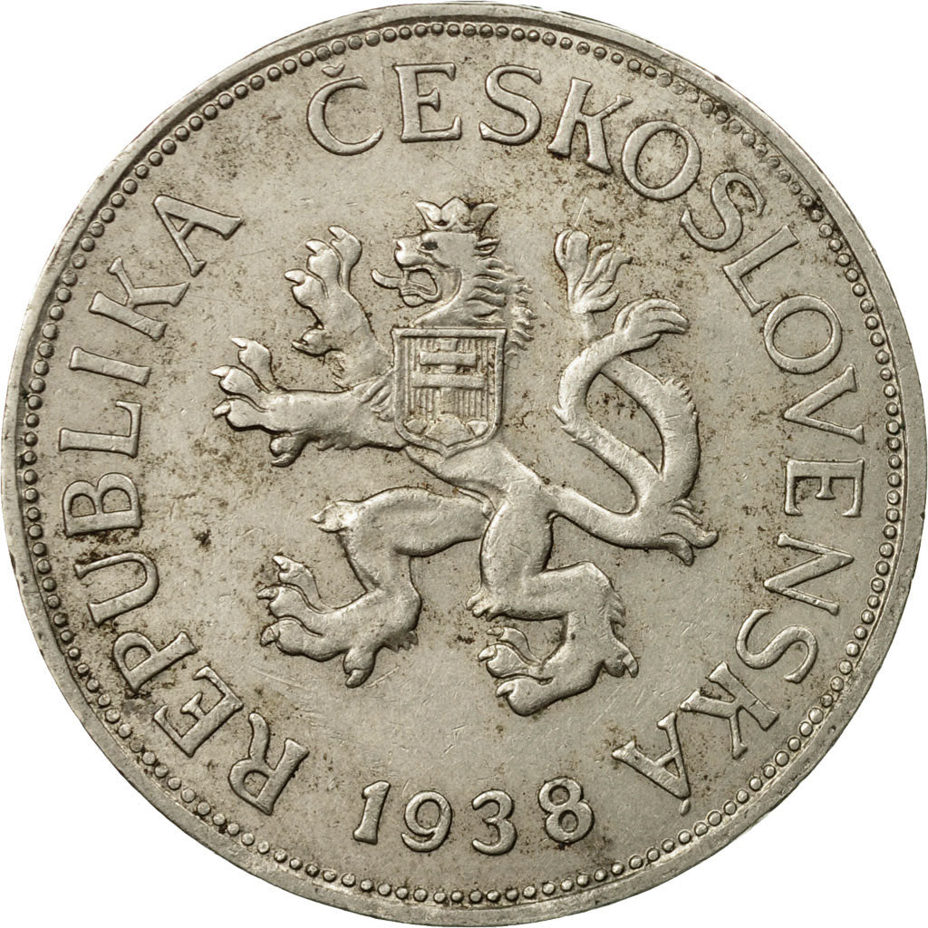 Coin, Czechoslovakia, 5 Korun, 1938, VF(30-35), Nickel, KM:11a
