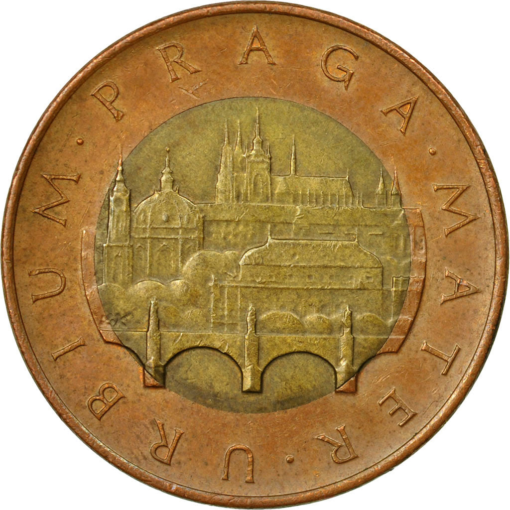Coin, Czech Republic, 50 Korun, 1993, EF(40-45), Bi-Metallic, KM:1