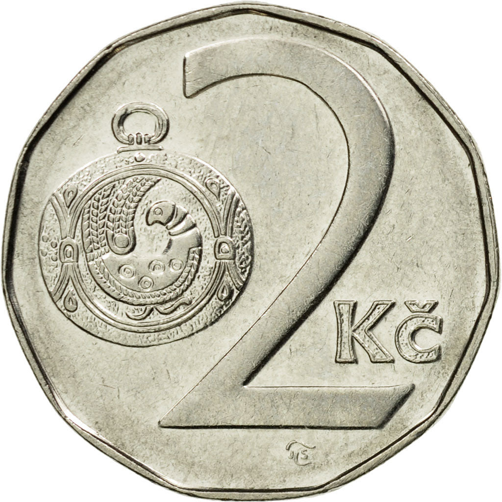 Münze, Tschechische Republik, 2 Koruny, 1996, SS, Nickel plated steel, KM:9