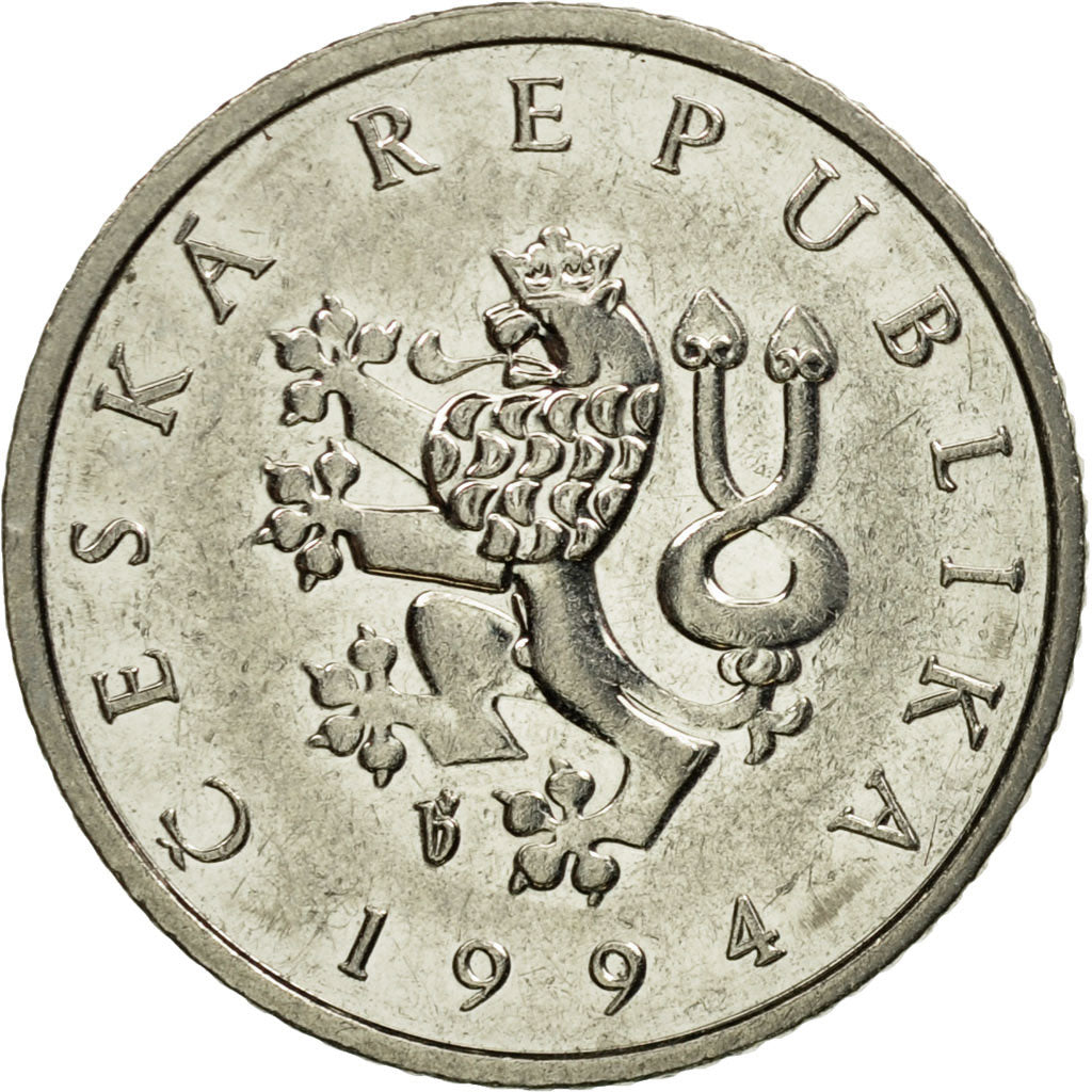 Münze, Tschechische Republik, Koruna, 1994, SS+, Nickel plated steel, KM:7