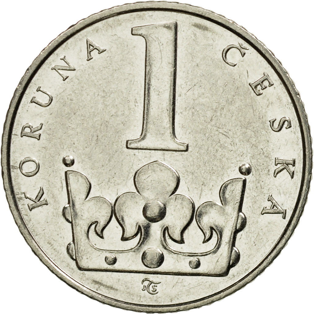 Münze, Tschechische Republik, Koruna, 1994, SS+, Nickel plated steel, KM:7