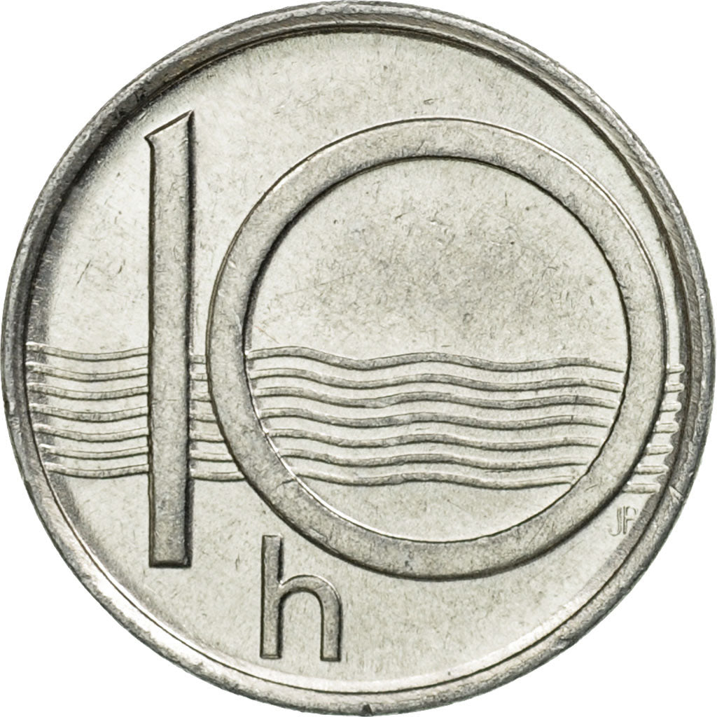 Moneta, Repubblica Ceca, 10 Haleru, 1997, BB+, Alluminio, KM:6