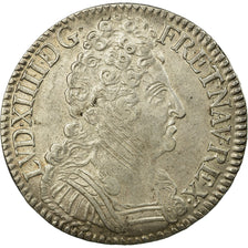 Moneda, Francia, Louis XIV, Écu aux 3 couronnes, Ecu, 1709, Rouen, MBC, Plata