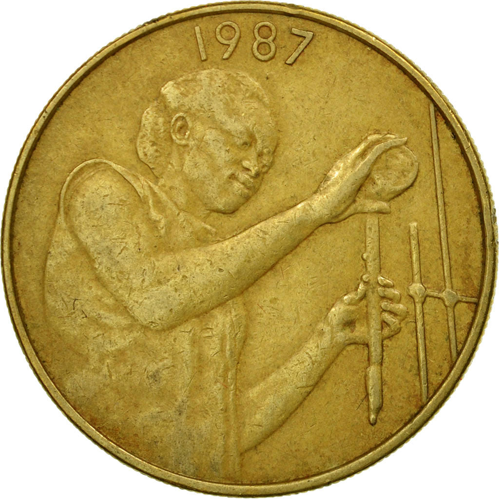 Coin, West African States, 25 Francs, 1987, Paris, EF(40-45), Aluminum-Bronze