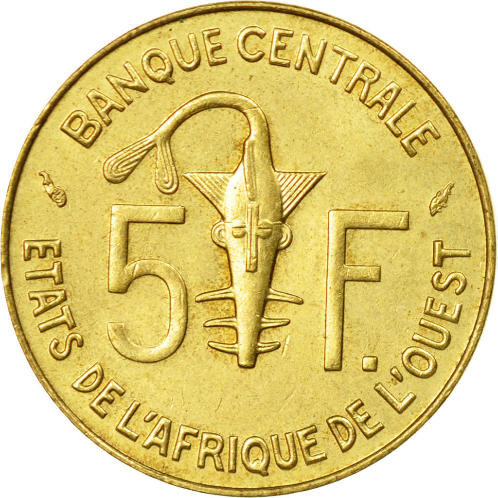 Coin, West African States, 5 Francs, 1989, Paris, EF(40-45)