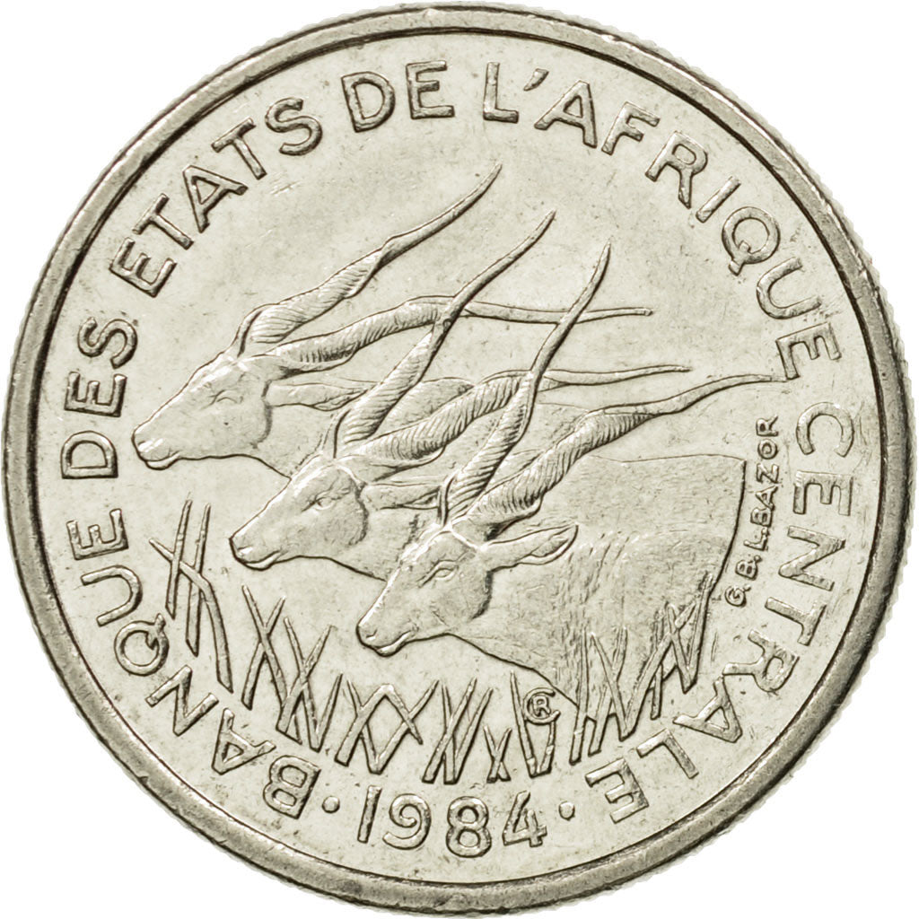 Coin, Central African States, 50 Francs, 1984, Paris, EF(40-45), Nickel, KM:11