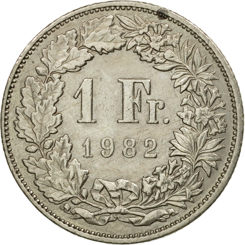 Moneta, Szwajcaria, Franc, 1982, Bern, VF(30-35), Miedź-Nikiel, KM:24a.2