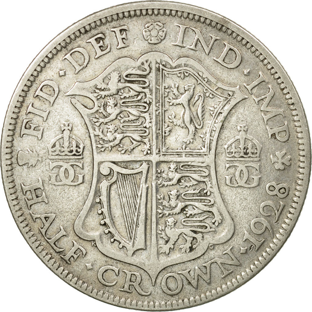 Coin, Great Britain, George V, 1/2 Crown, 1928, EF(40-45), Silver, KM:835