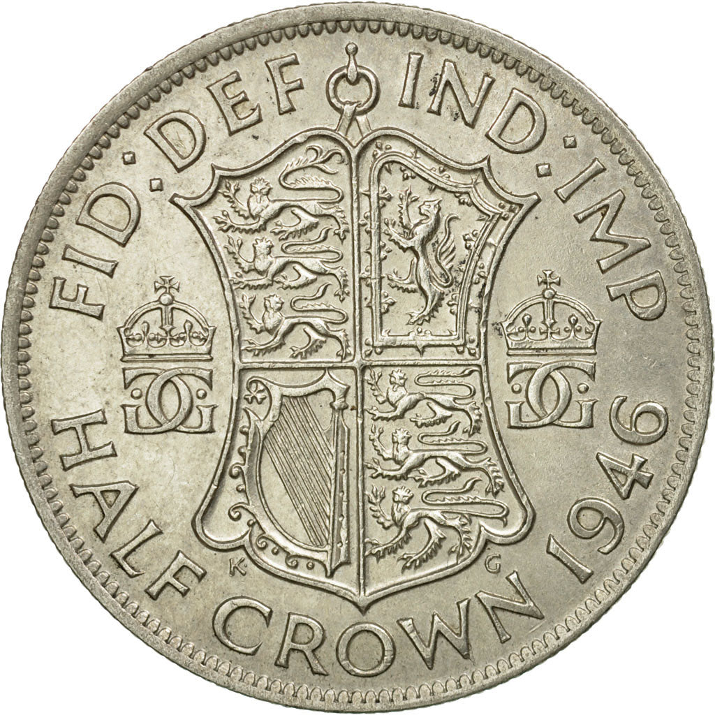 Coin, Great Britain, George VI, 1/2 Crown, 1946, EF(40-45), Silver, KM:856