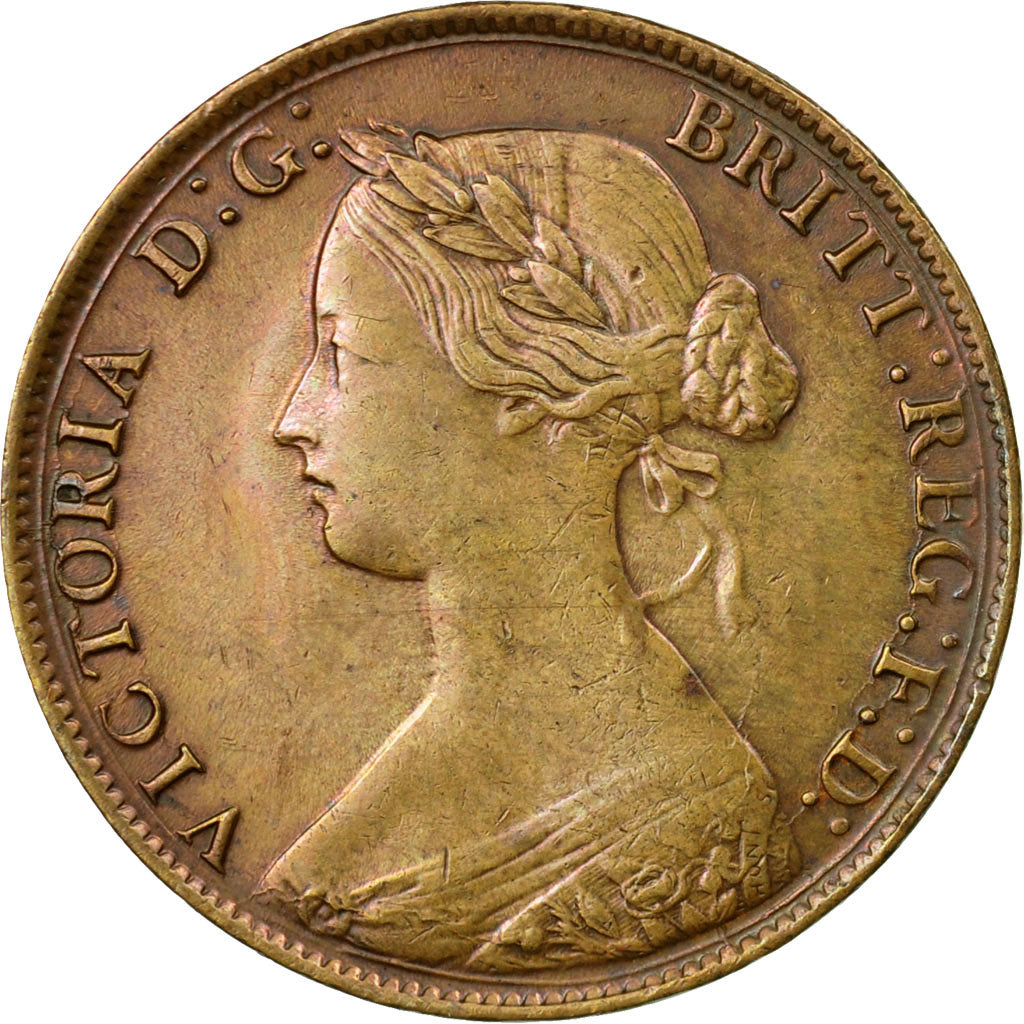 Coin, Great Britain, Victoria, 1/2 Penny, 1861, EF(40-45), Bronze, KM:748.2