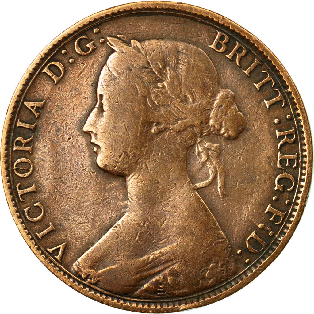 Coin, Great Britain, Victoria, 1/2 Penny, 1861, VF(30-35), Bronze, KM:748.2