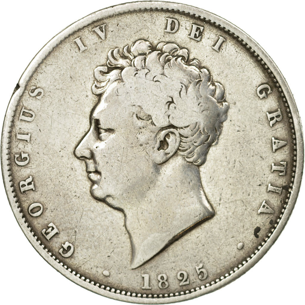 Coin, Great Britain, George IV, 1/2 Crown, 1825, VF(30-35), Silver, KM:695