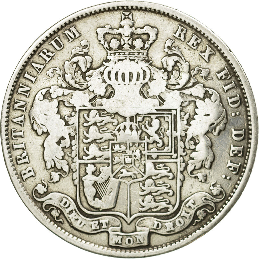 Coin, Great Britain, George IV, 1/2 Crown, 1825, VF(30-35), Silver, KM:695